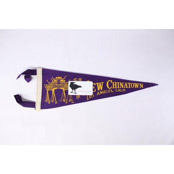 Vintage 18" New Chinatown Los Angeles felt pennant, tourist pennant souvenir, - Picture 3 of 8